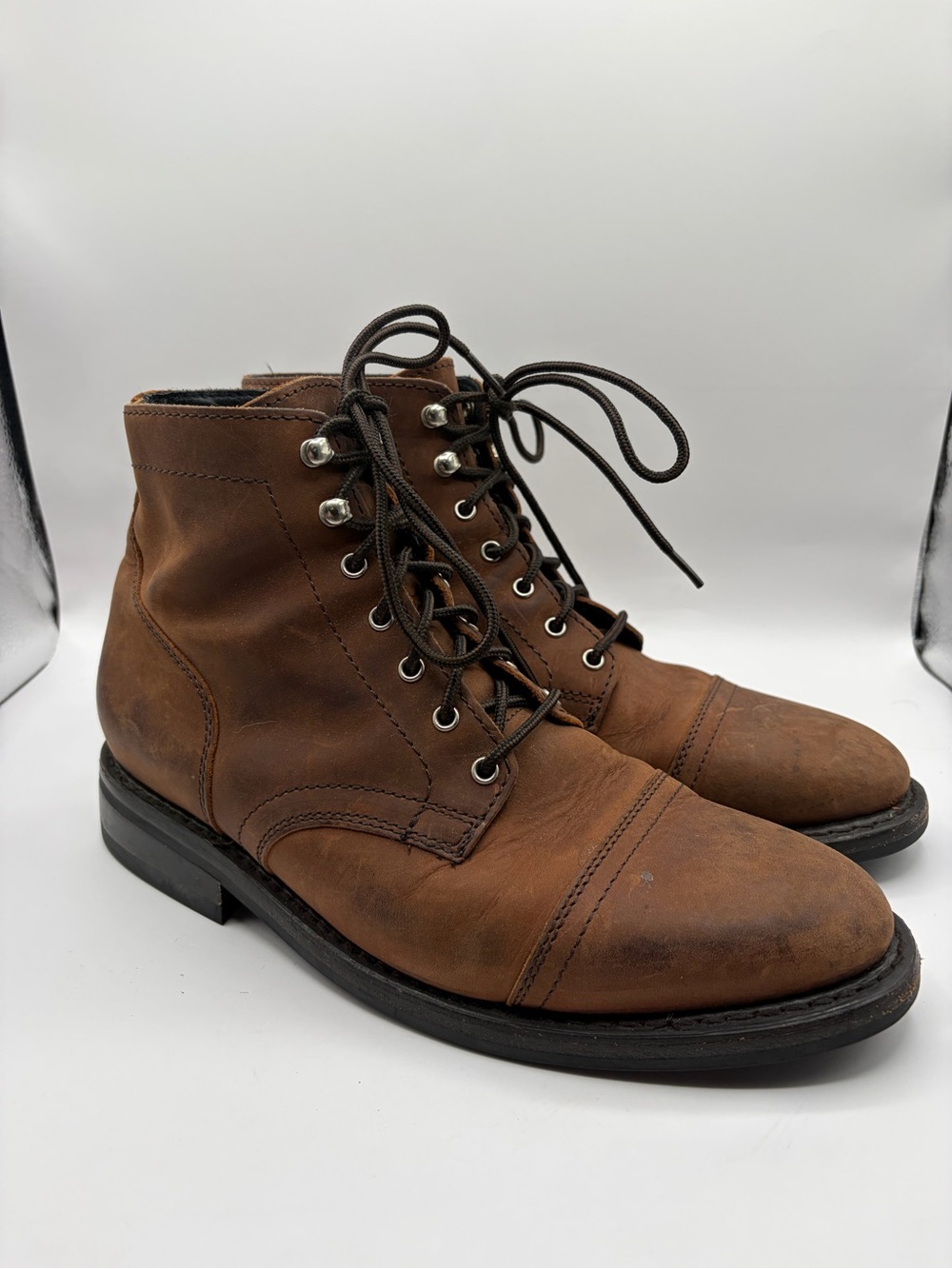 Thursday Boots Everyday Captain Canyon Men’s 9.5 Cap Toe Brown Leather Boots
